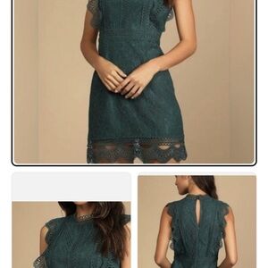 Elegant Lace Green Dress